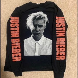 Justin Bieber Women's Purpose Tour Concert Long Sleeve Graphic Tee T-Shirt Sz M